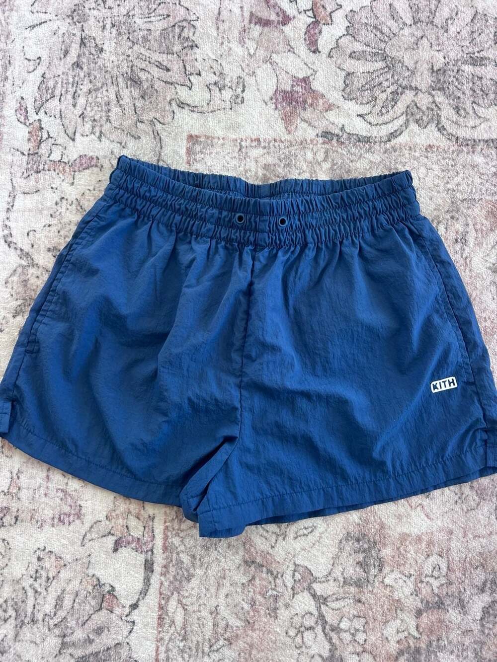Kith Women's Nylon Elastic Waist Casual Shorts in Blue